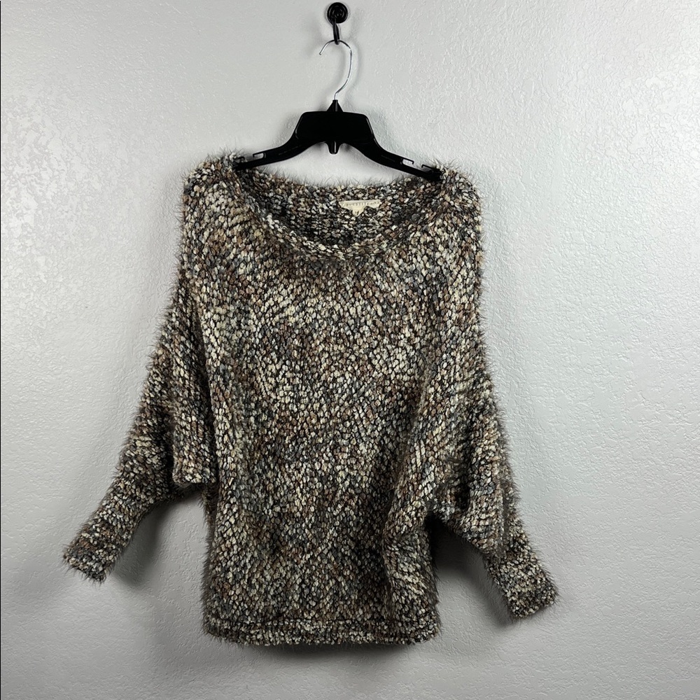 Love Stitch Women’s Cozy Multicolor Off Shoulder Comfy Chic Knit Sweater Sz S/M